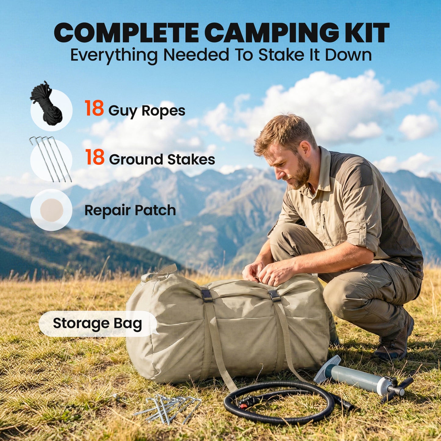 Inflatable Tents Waterproof Glamping Tent with Stove Jack