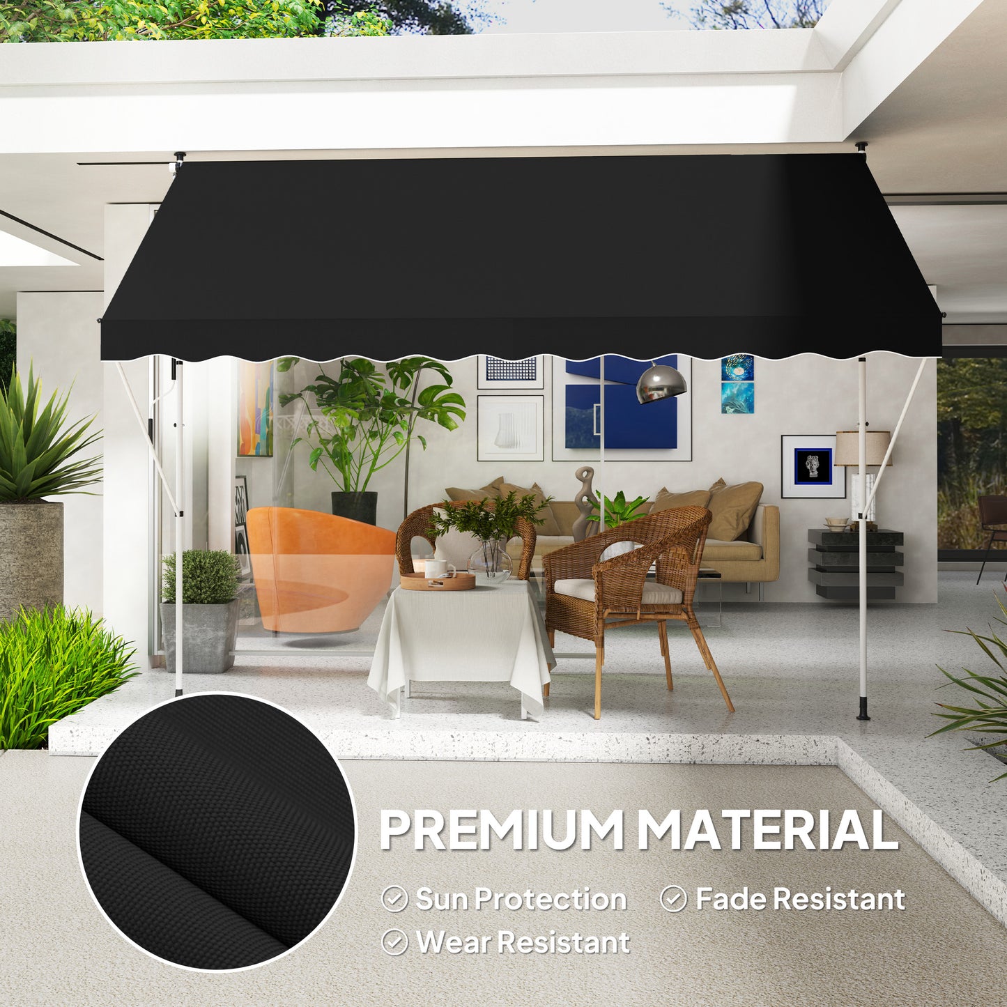 3x1.5m  Adjustable Outdoor Aluminium Frame Awning