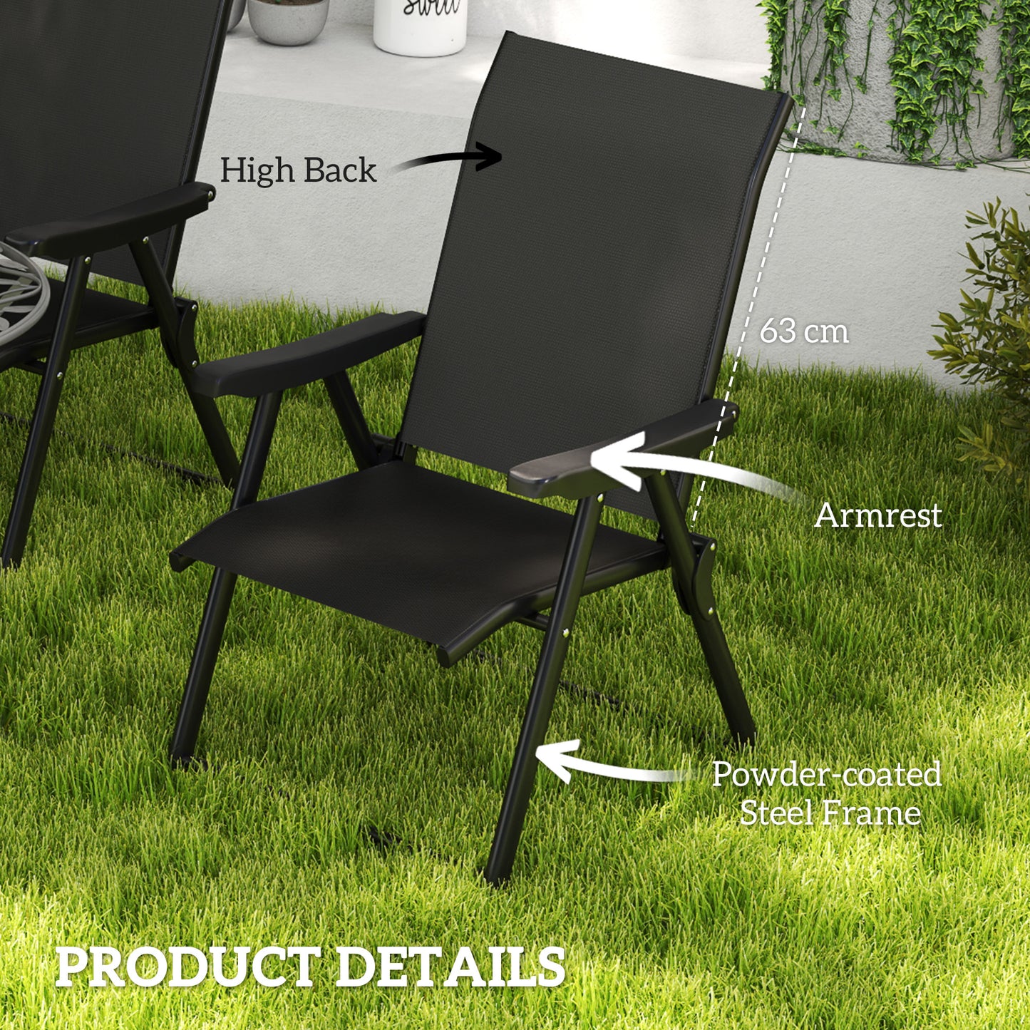 Set of Two Folding Outdoor Chairs