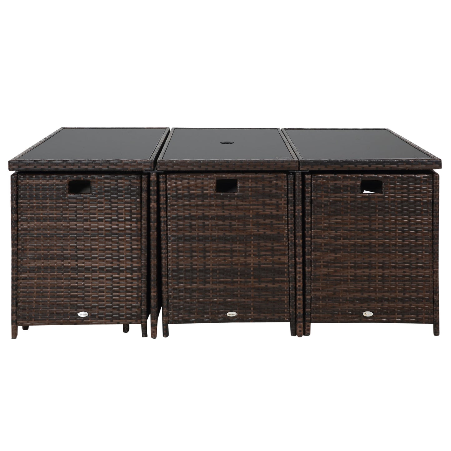 10 Seater Rattan Cube Garden Furniture Set with Parasol Hole