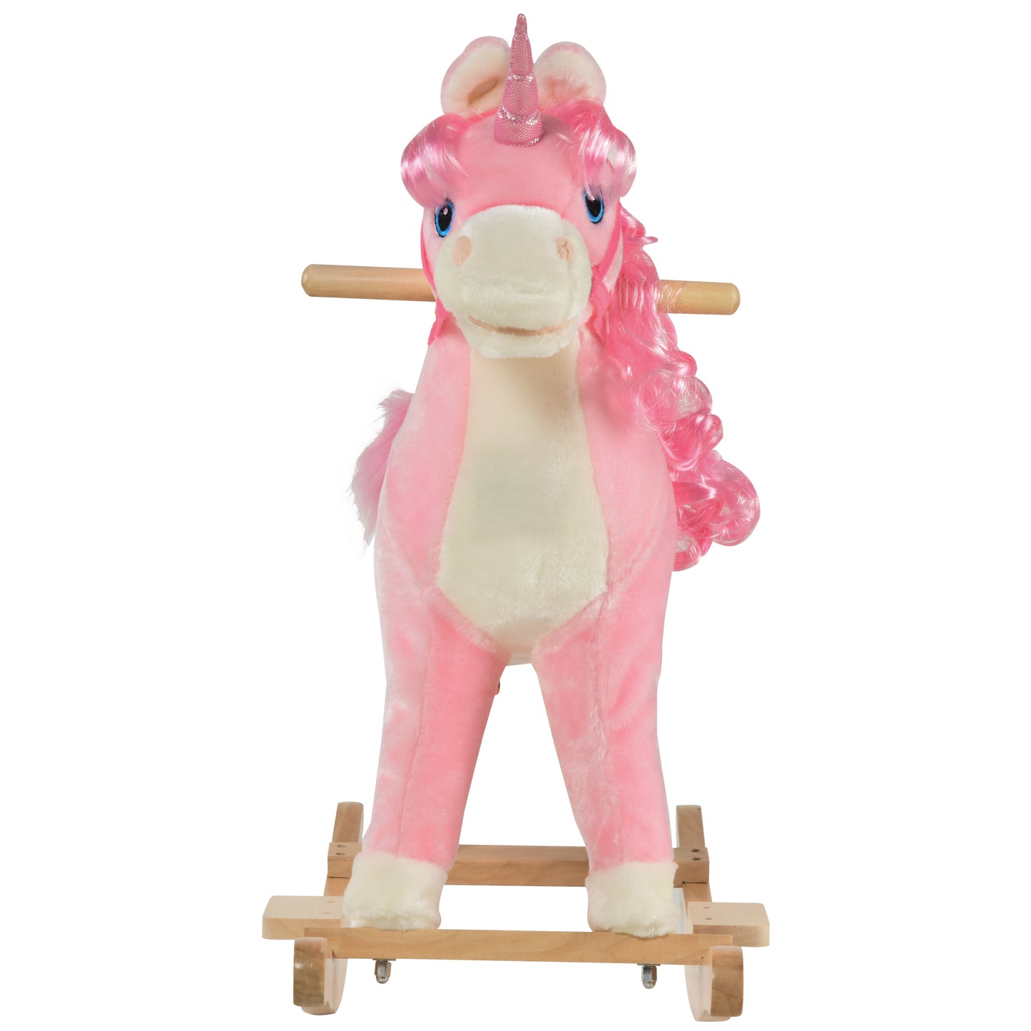 Kids Plush Rocking Horse Ride On Unicorn w/ Sound Moving Mouth