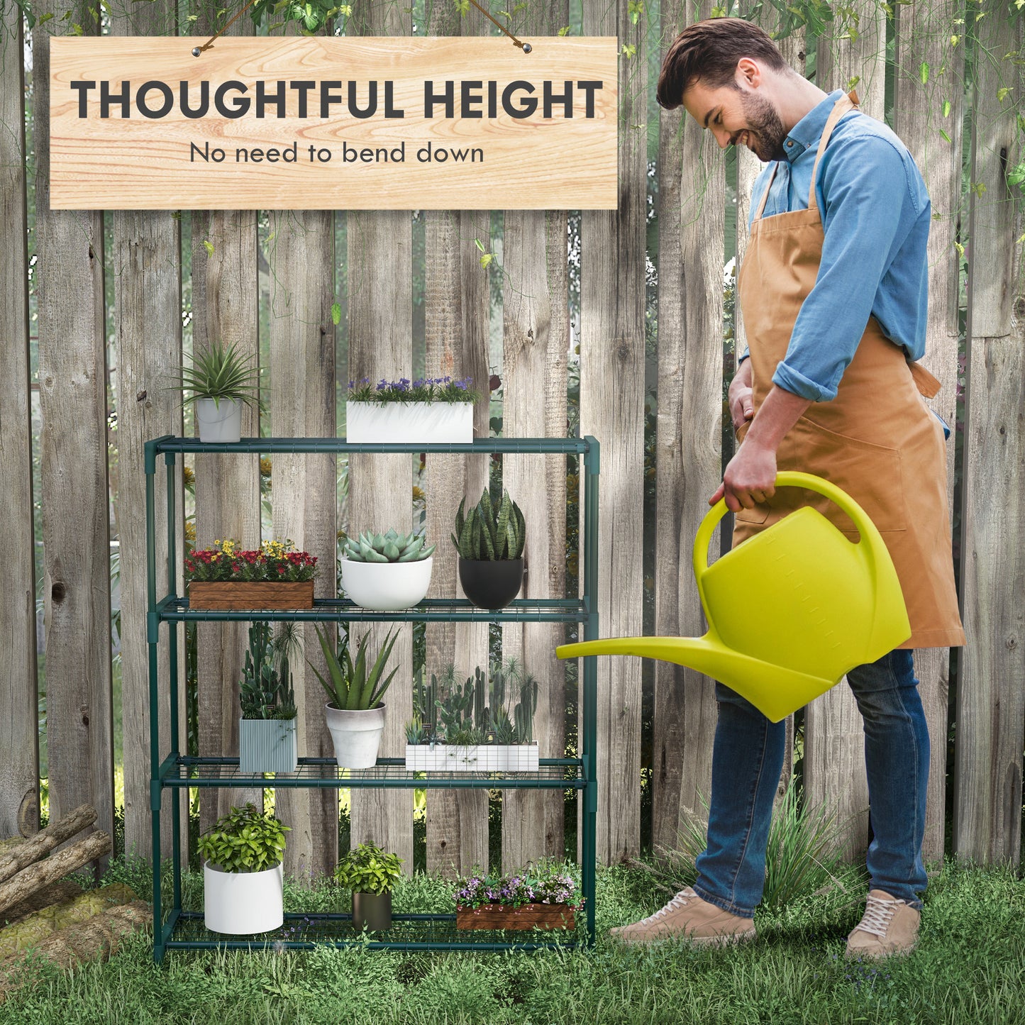 Four-Tier Steel Plant Shelf