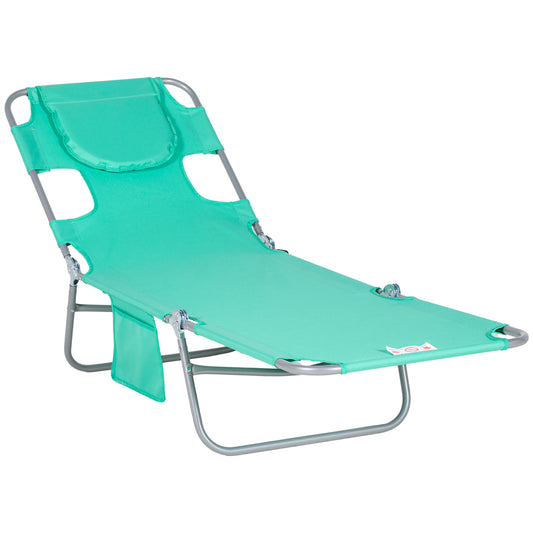 Foldable Sun Lounger with Reading Hole