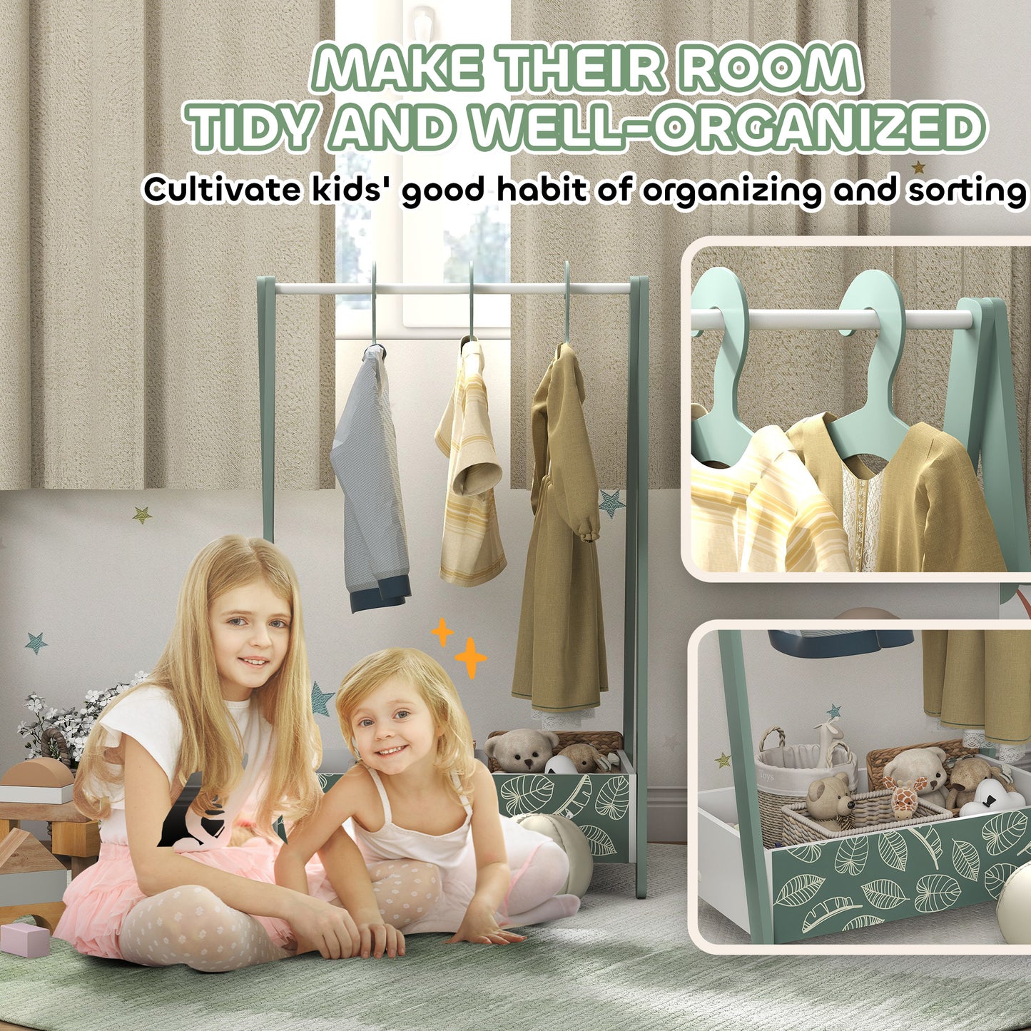 Baby Clothing Rack with Hangers, Storage Shelf for Bedroom (1)