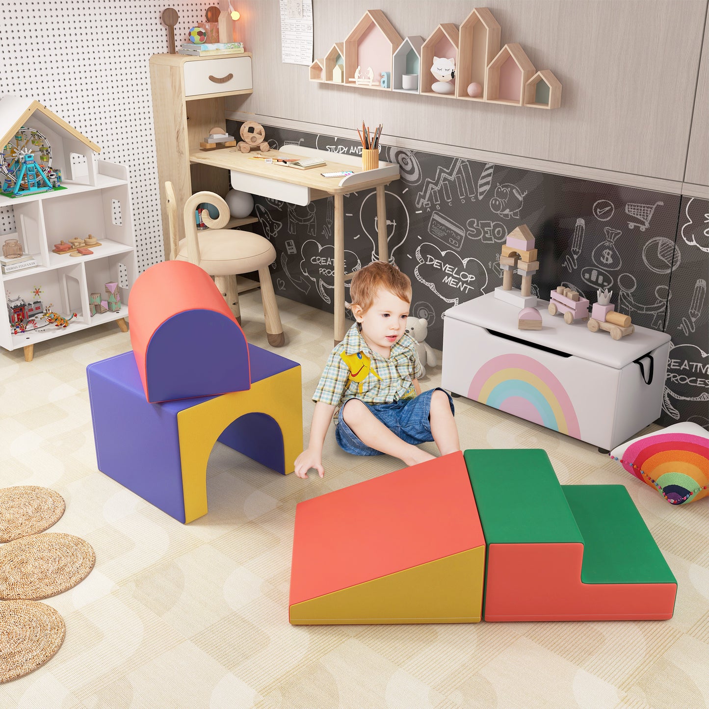 4-Piece Soft Play Set for Toddlers 1-3 Years