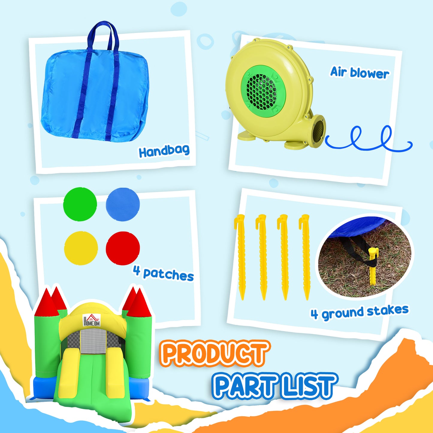 Nylon Inflatable Bouncy Castle, Fire and Water Resistant