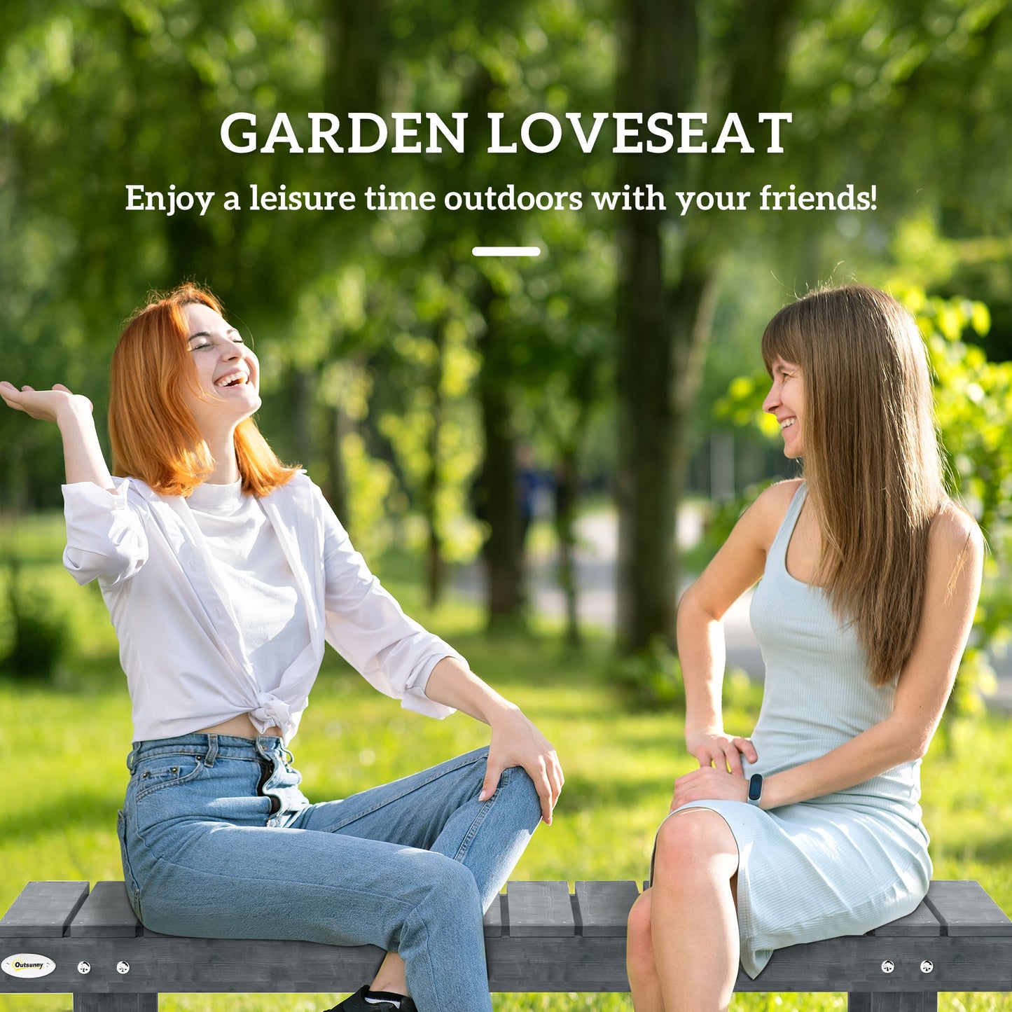 2-Seater Garden Wooden Bench