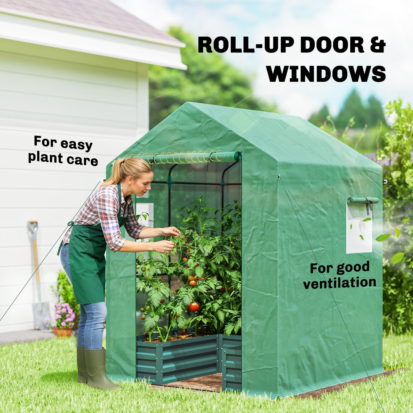 Small Greenhouse with Raised Garden Bed
