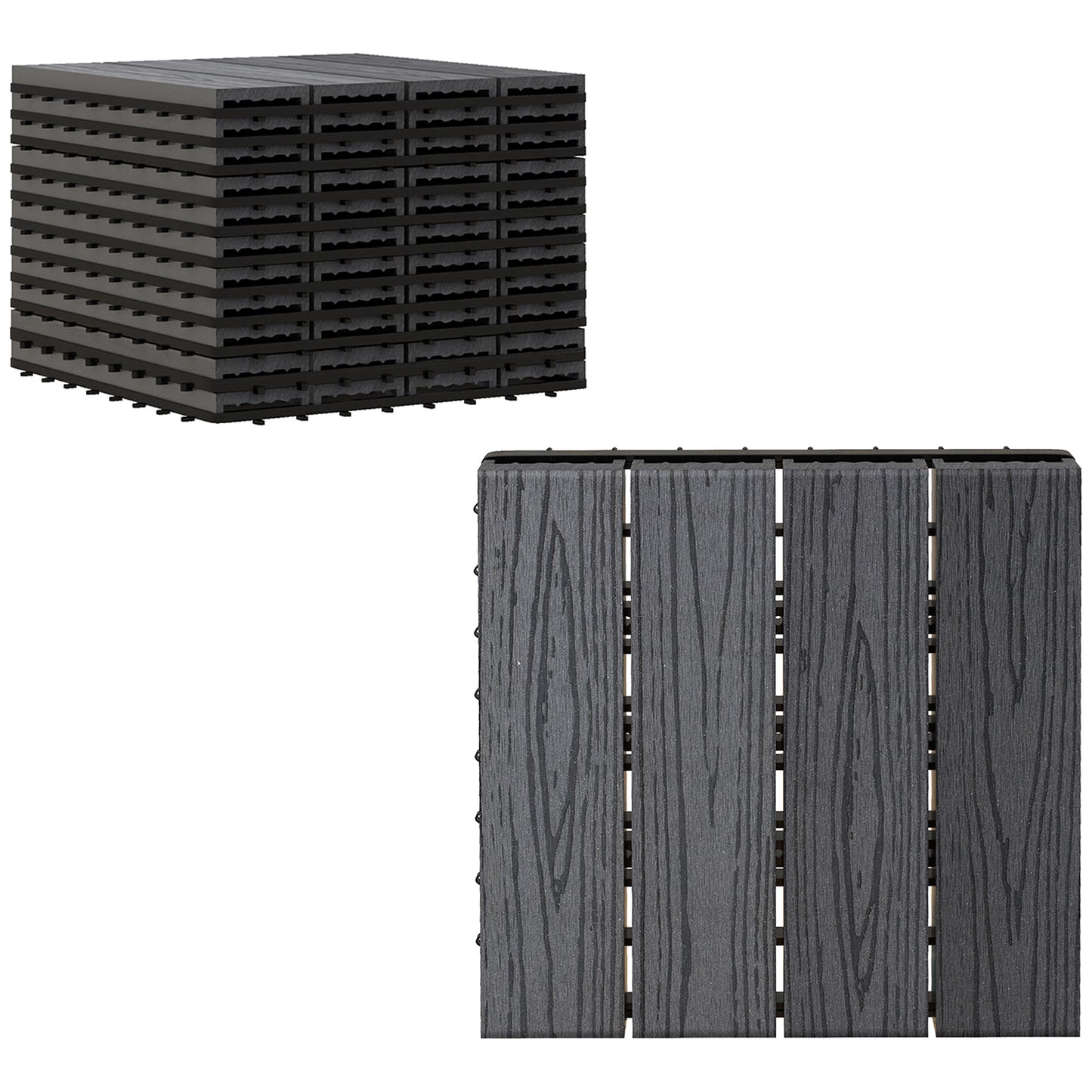 WPC Interlocking Decking Tiles