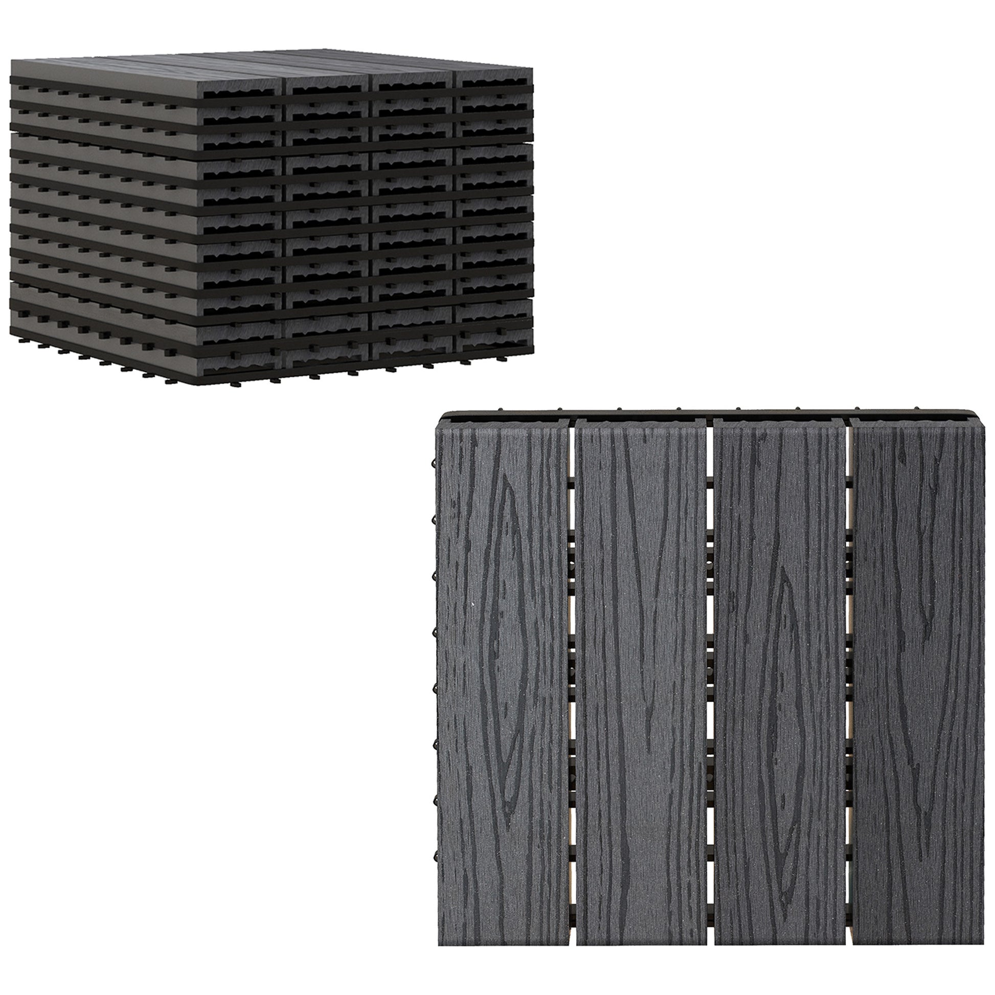 WPC Interlocking Decking Tiles