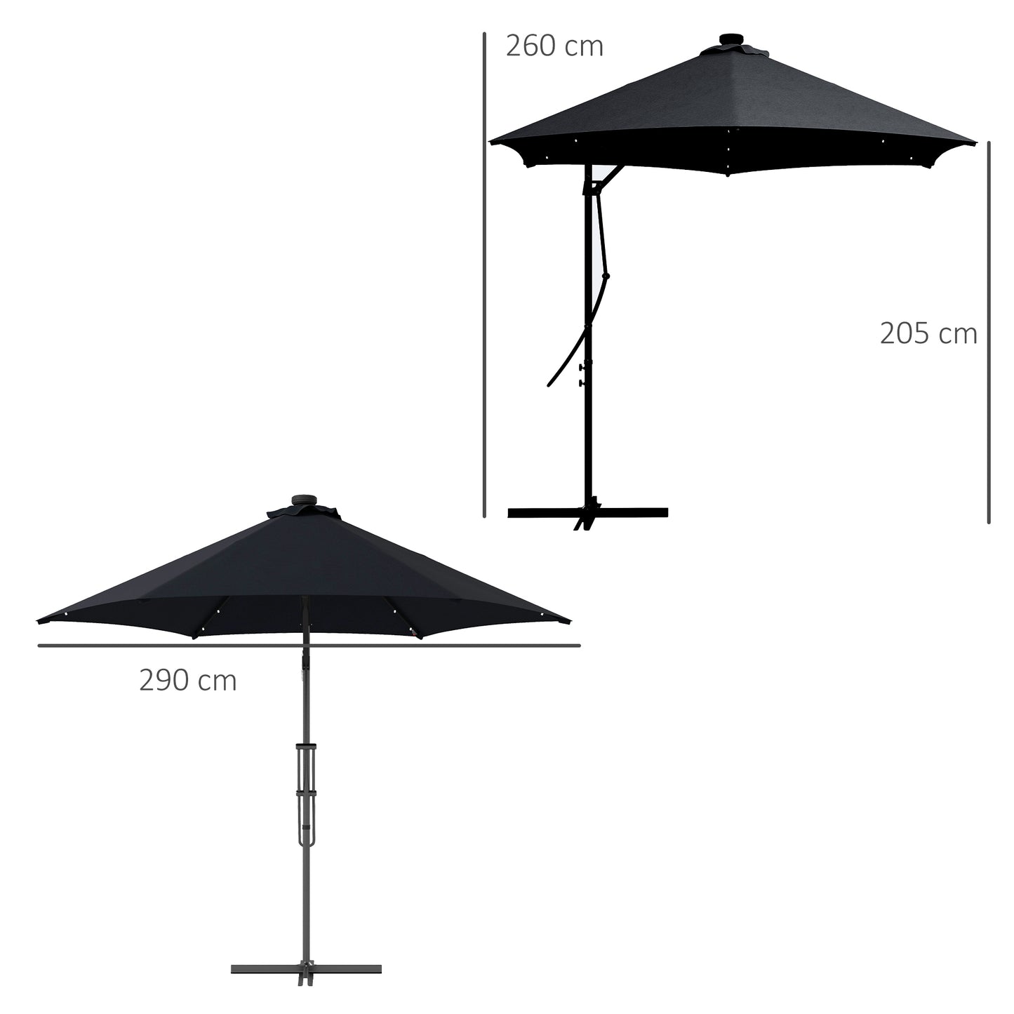 3(m) Solar LED Cantilever Parasol
