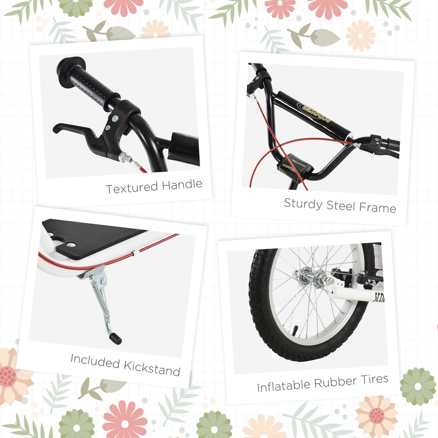 Kick Scooters for Kids with Adjustable Height, Anti-Slip Deck