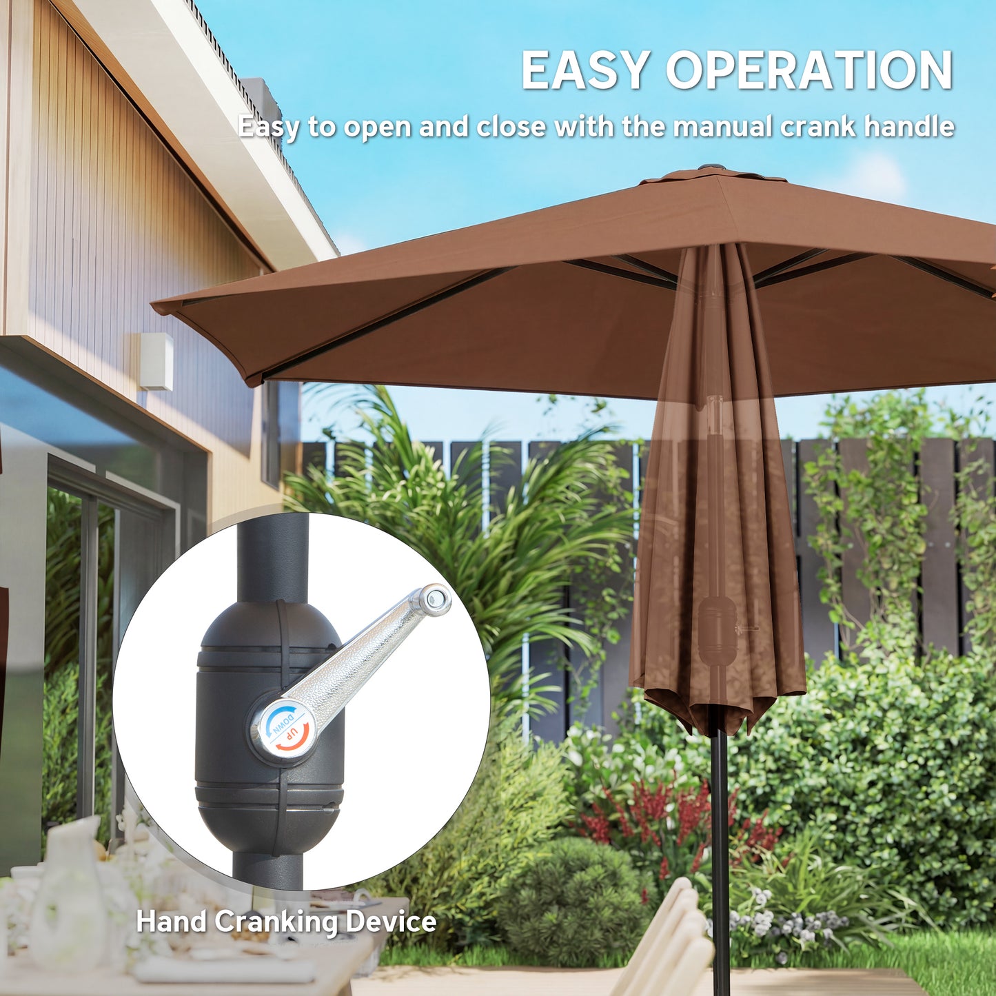 2.6 m Garden Parasol Umbrella with Aluminium Pole (5)