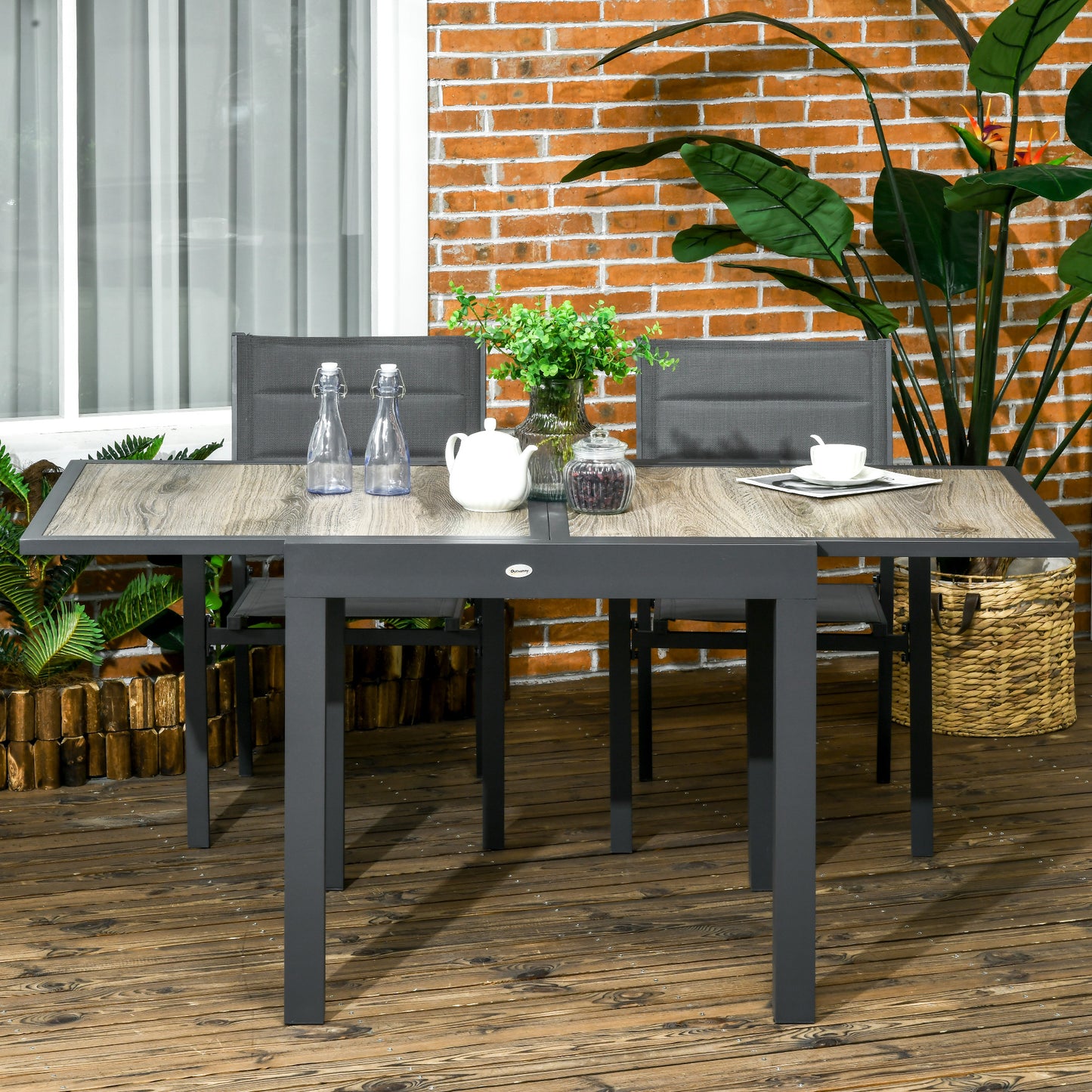 Extending Garden Table, Outdoor Dining Table for 6