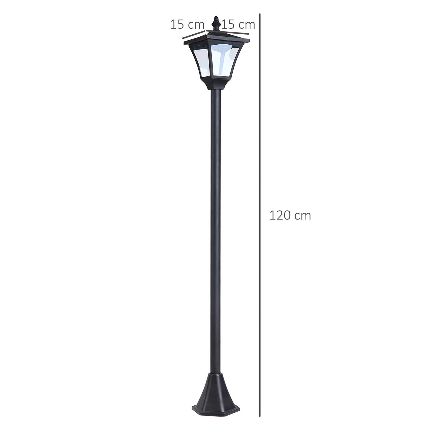 Set of 2 Outdoor Garden Solar Post Lamp Sensor Dimmable LED Lantern