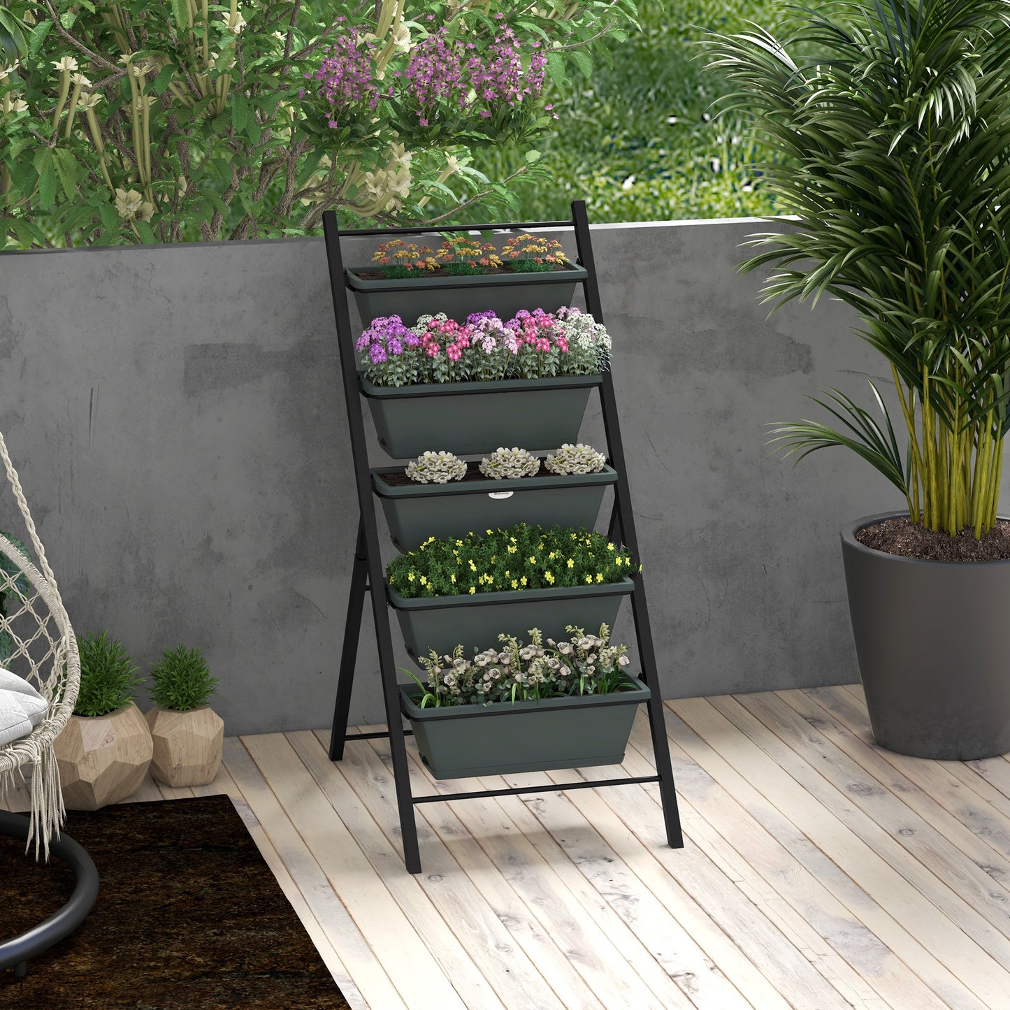 5-Tier Vertical Raised Garden Planter with 5 Container Boxes