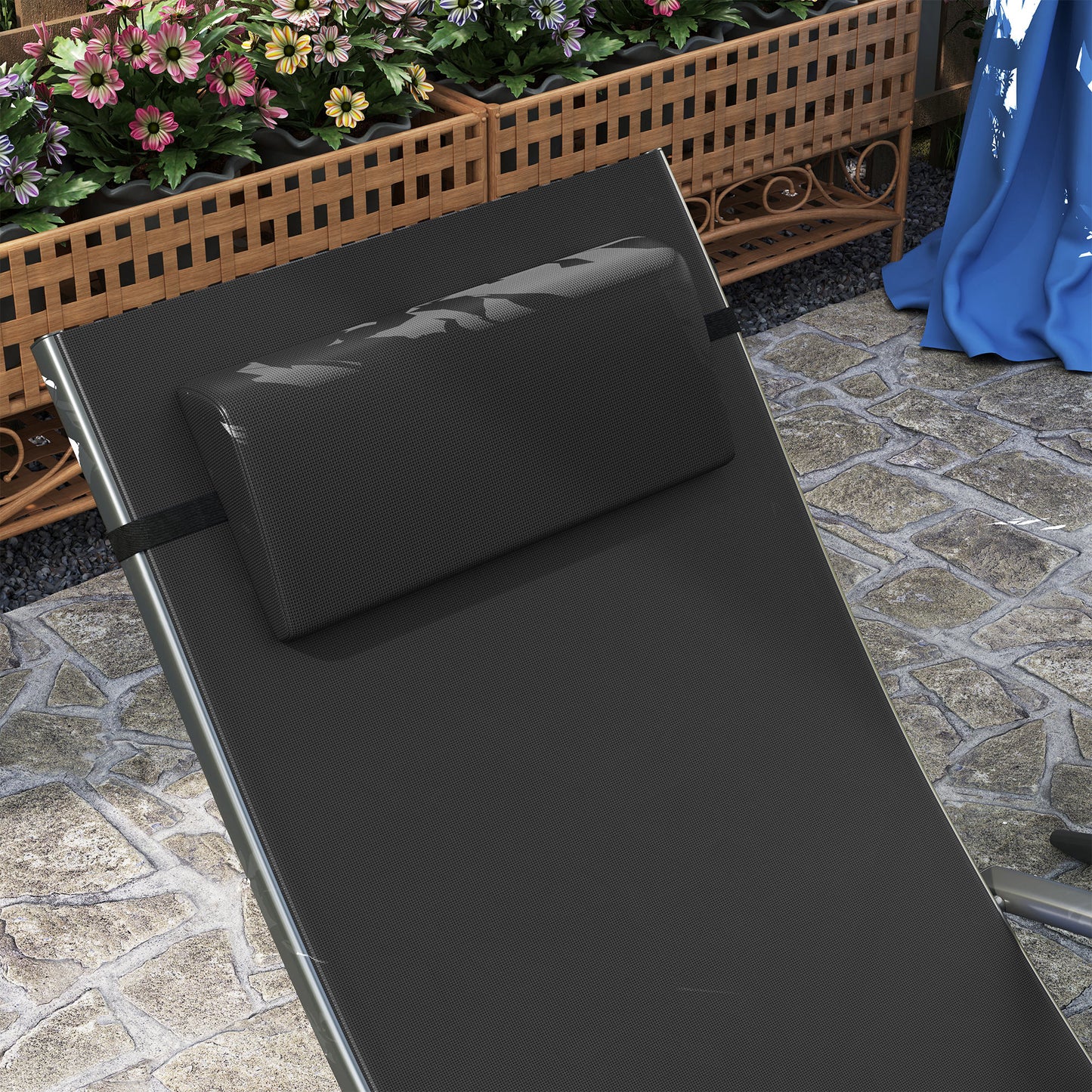 Set of Two Adjustable Back Sun Loungers
