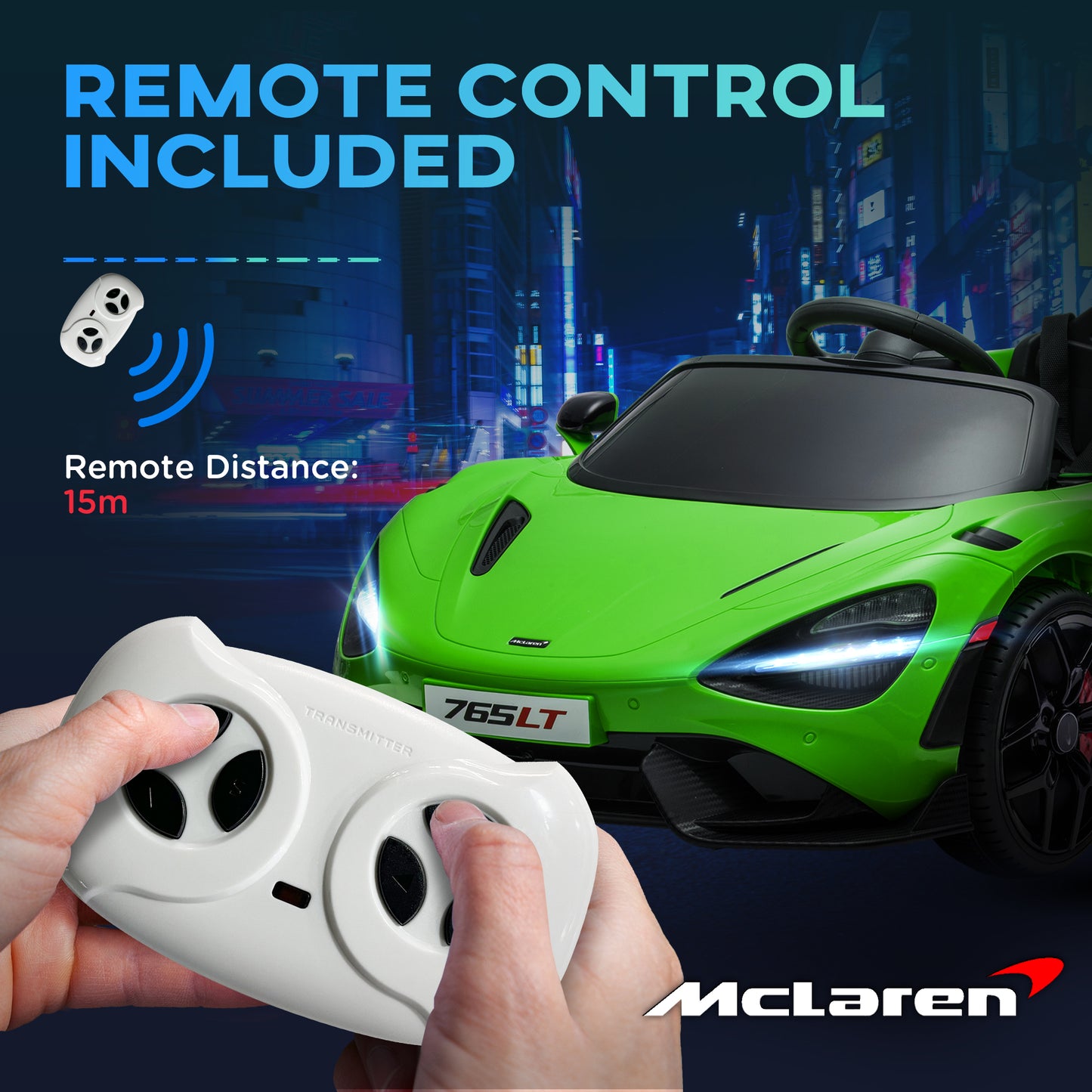 McLaren 765LT Licensed 12V Kids Electric Ride on Car