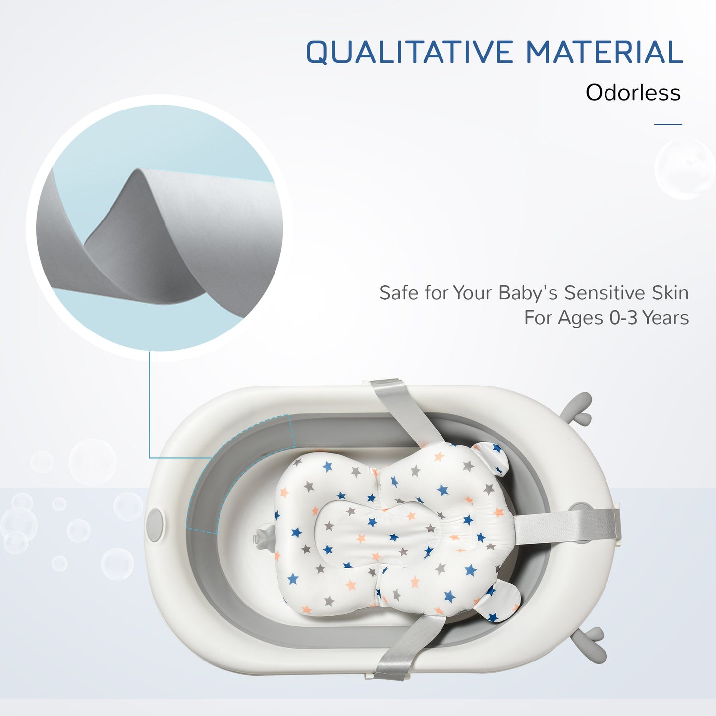 Foldable Baby Bathtub Set, Collapsible Bath Tub