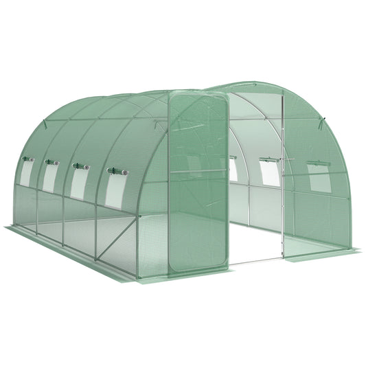 3 x 4 m Walk-in Polytunnel Greenhouse with Hinged Door