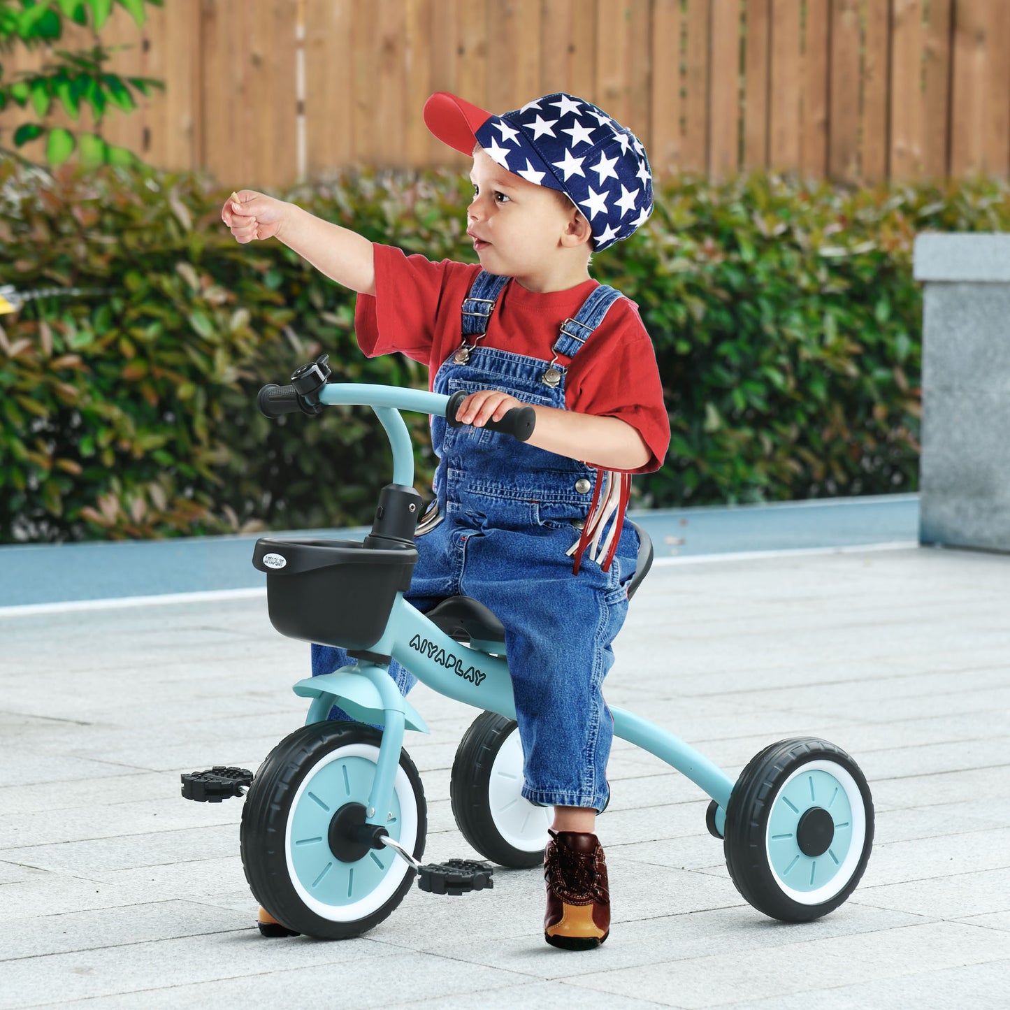 Kids Trike, Tricycle, with Adjustable Seat, Basket, Bell