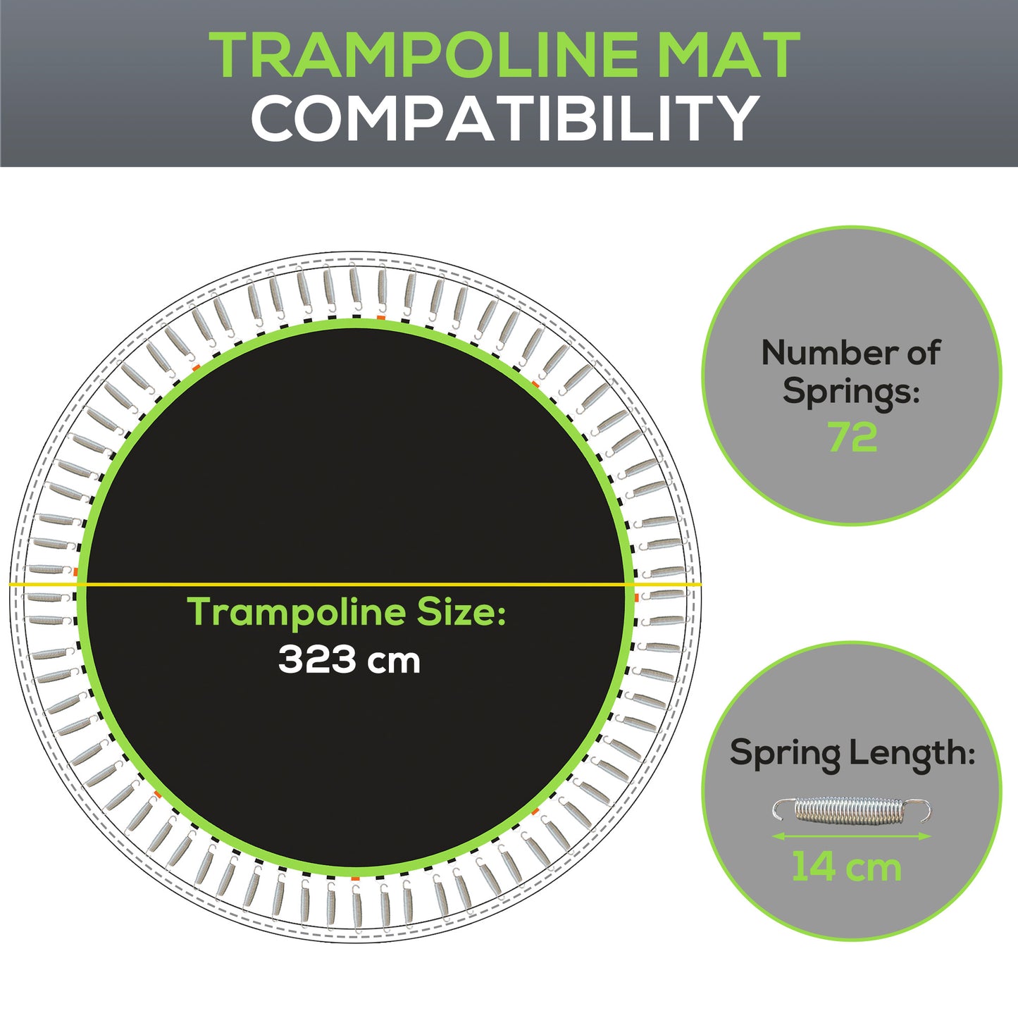 Replacement Trampoline Mat with Spring Pull Tool, 72 V-Hooks