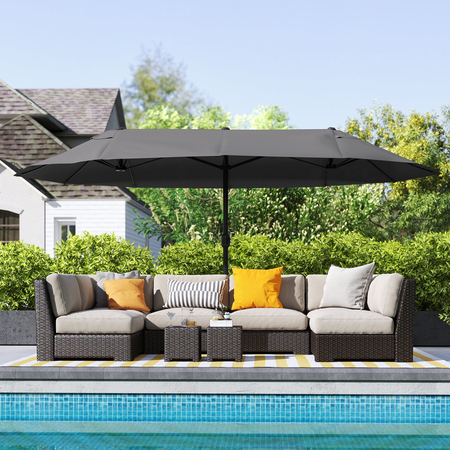 4.6m Double Garden Parasol