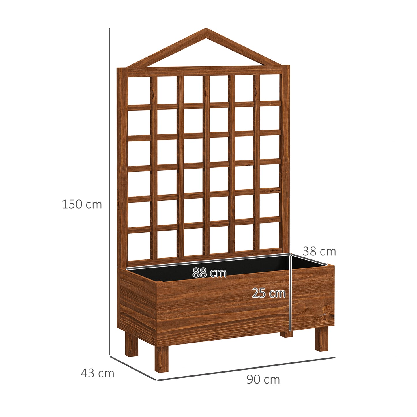 Garden Planters with Trellis for Vine Climbing (2)
