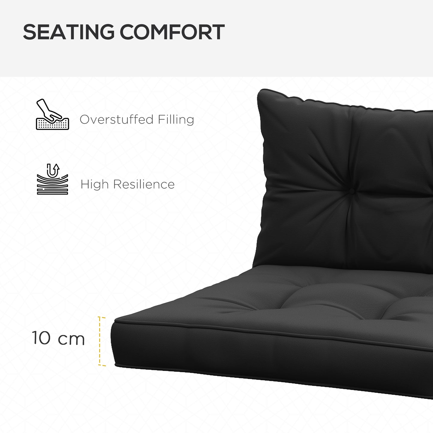 4-Piece Seat Cushions Back Pillows Replacement