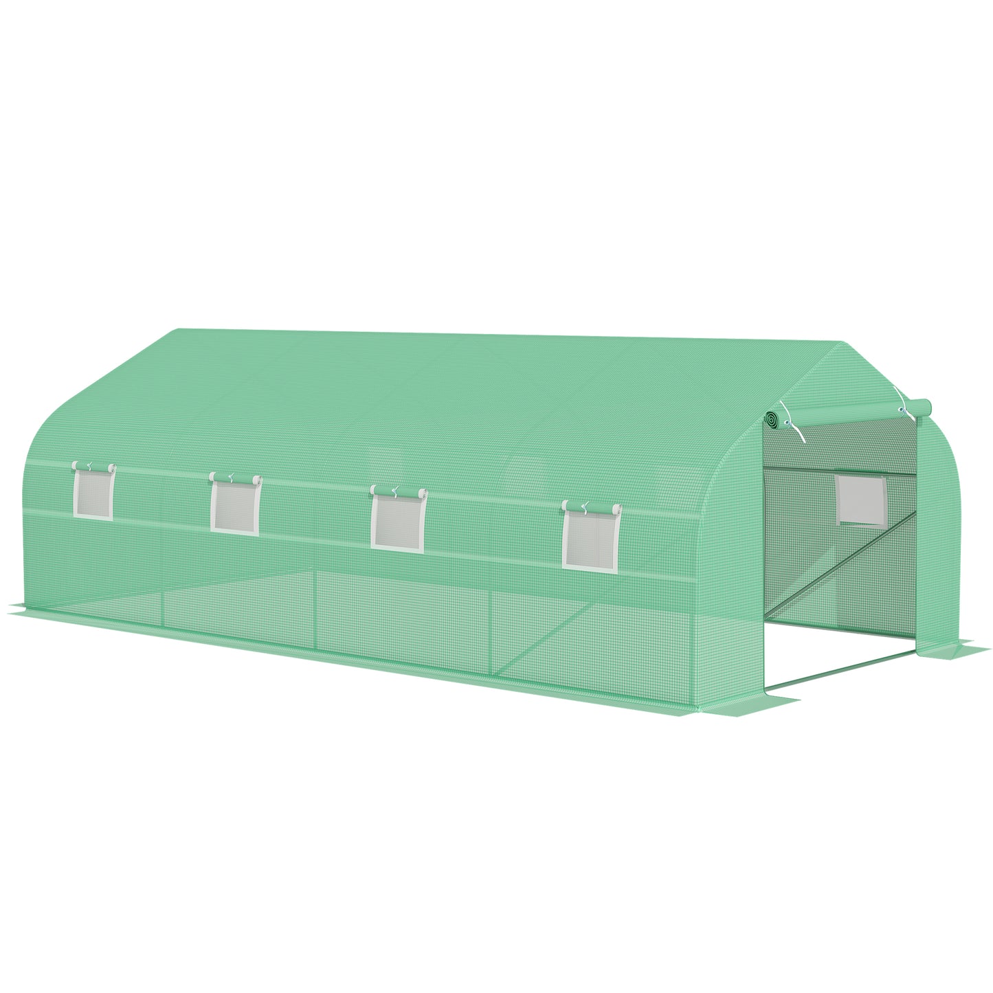 Polytunnel Greenhouse with Windows and Door (1)