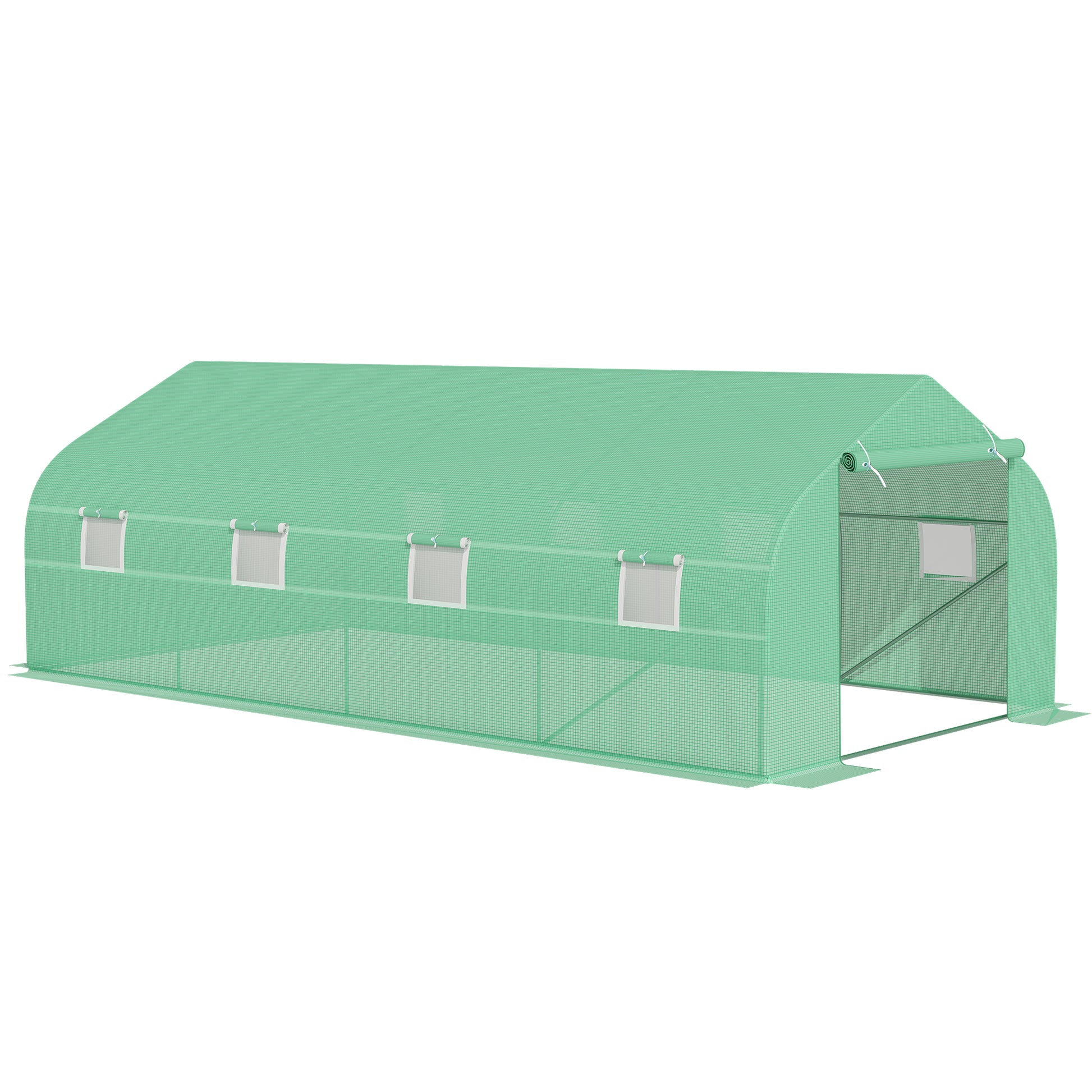 Polytunnel Greenhouse with Windows and Door (1)