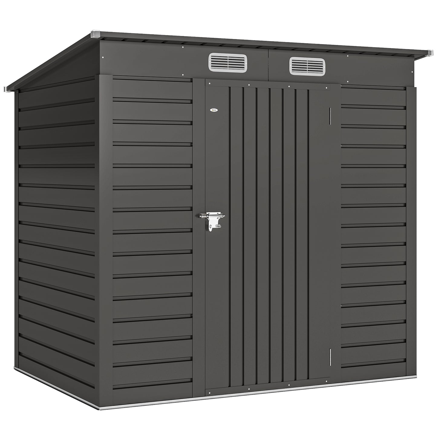 4 x 6ft Galvanised Metal Garden Shed, with Locking Door