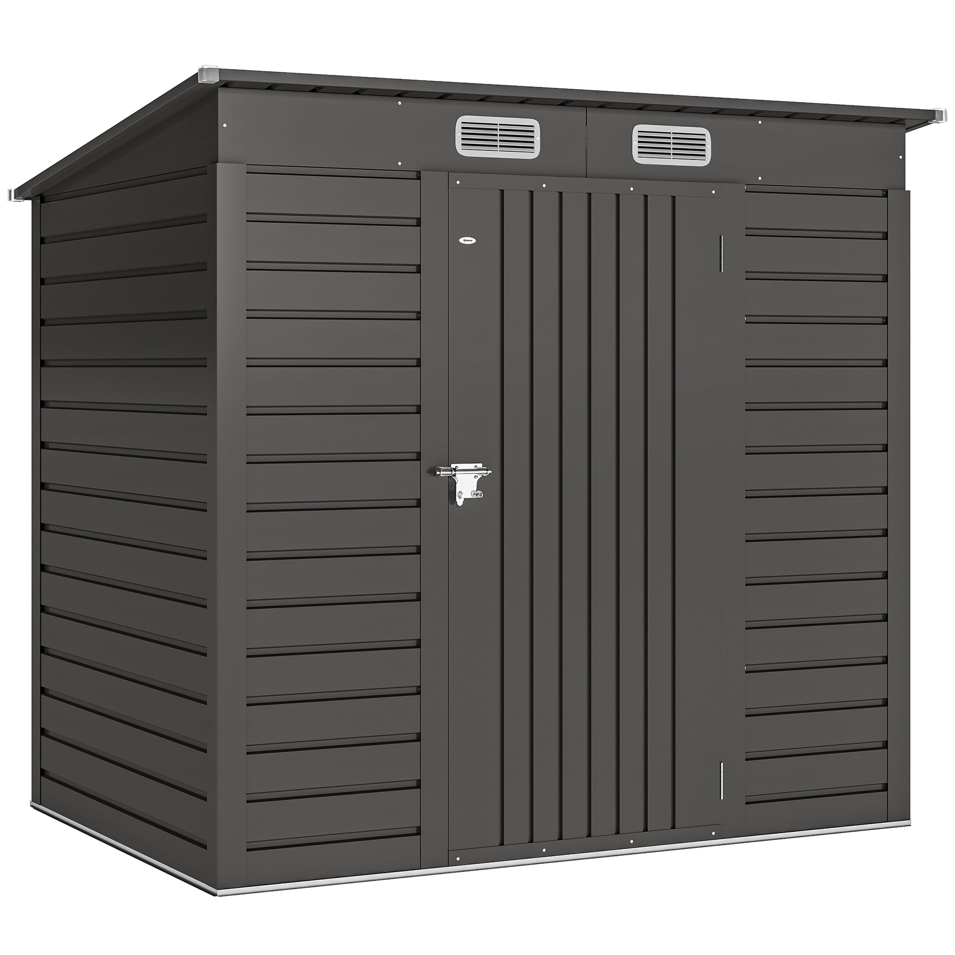 4 x 6ft Galvanised Metal Garden Shed, with Locking Door