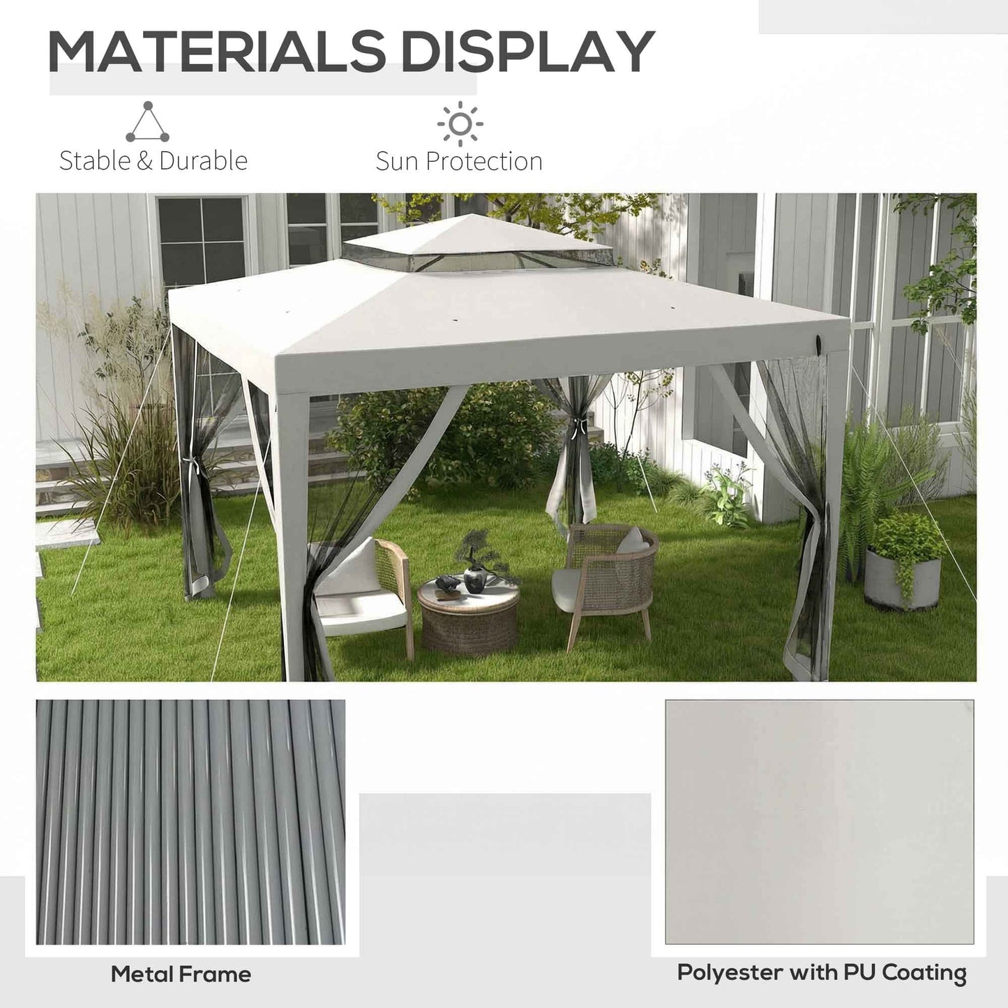 3 x 3 m Gazebo, Netting Party Tent