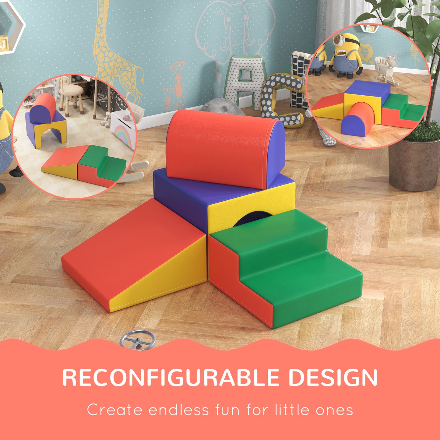 4-Piece Soft Play Set for Toddlers 1-3 Years
