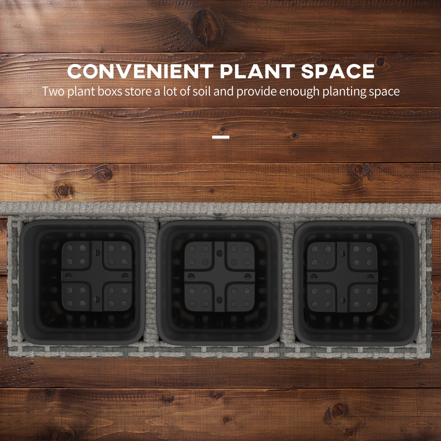 33L Garden PE Rattan Planter with Trellis