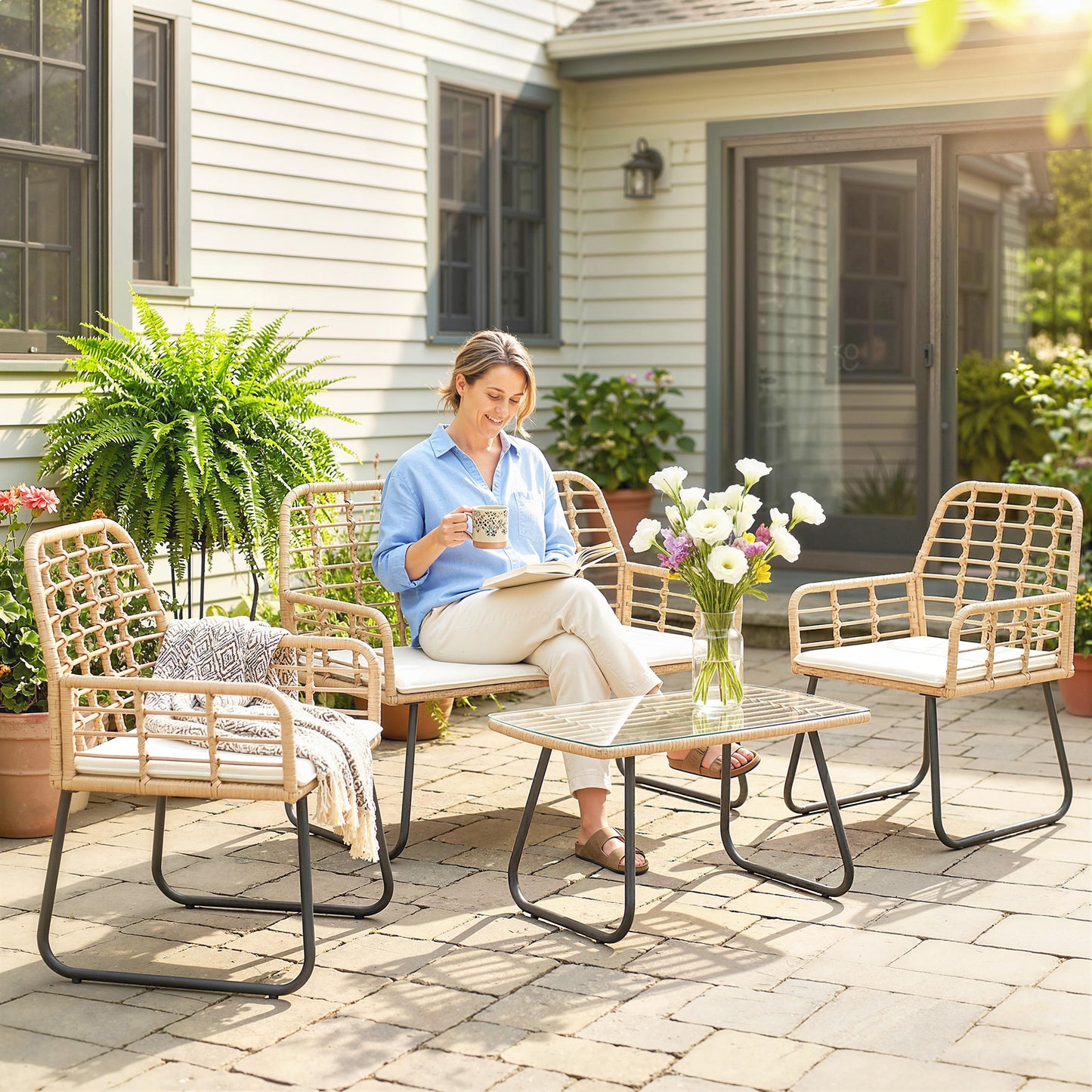 4 Piece Rattan Garden Furniture Set (2)