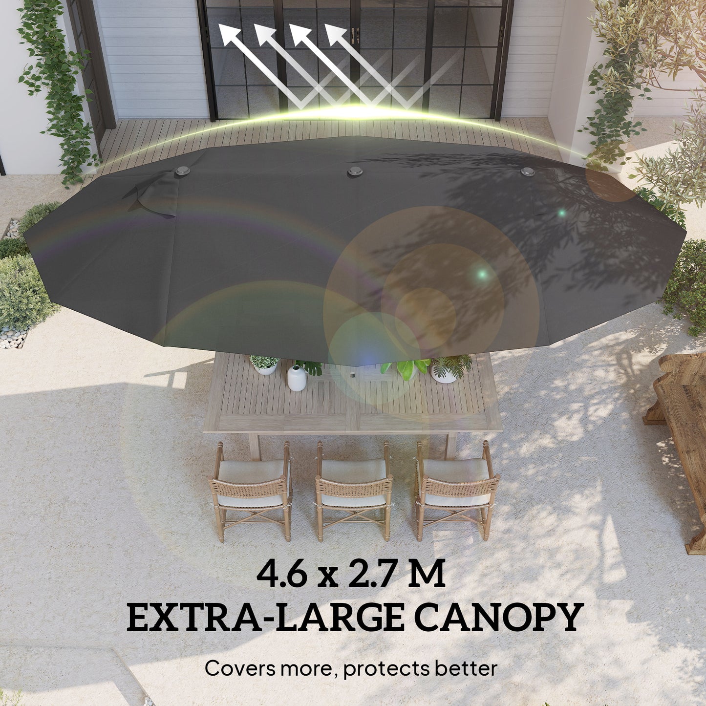 4.6m Double Garden Parasol