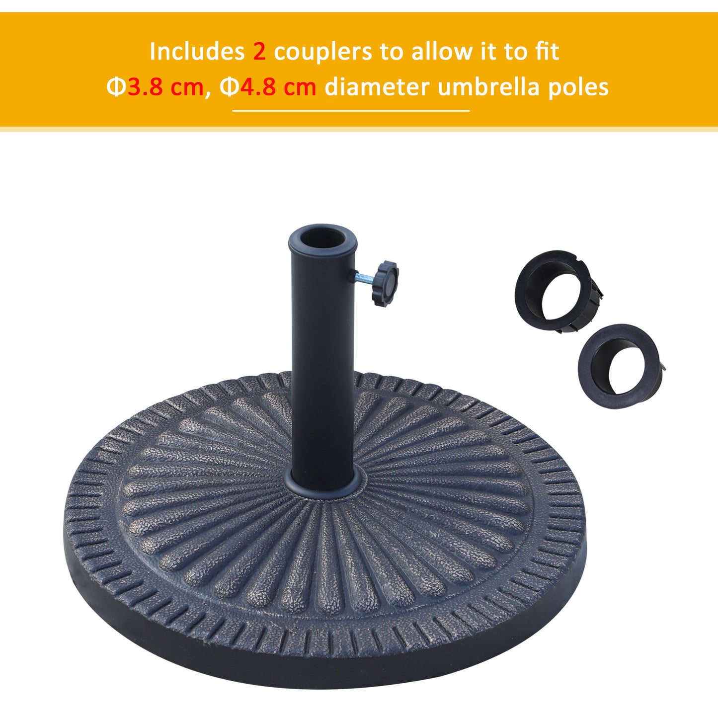 14kg Garden Parasol Base, Round Resin Sun Umbrella Base
