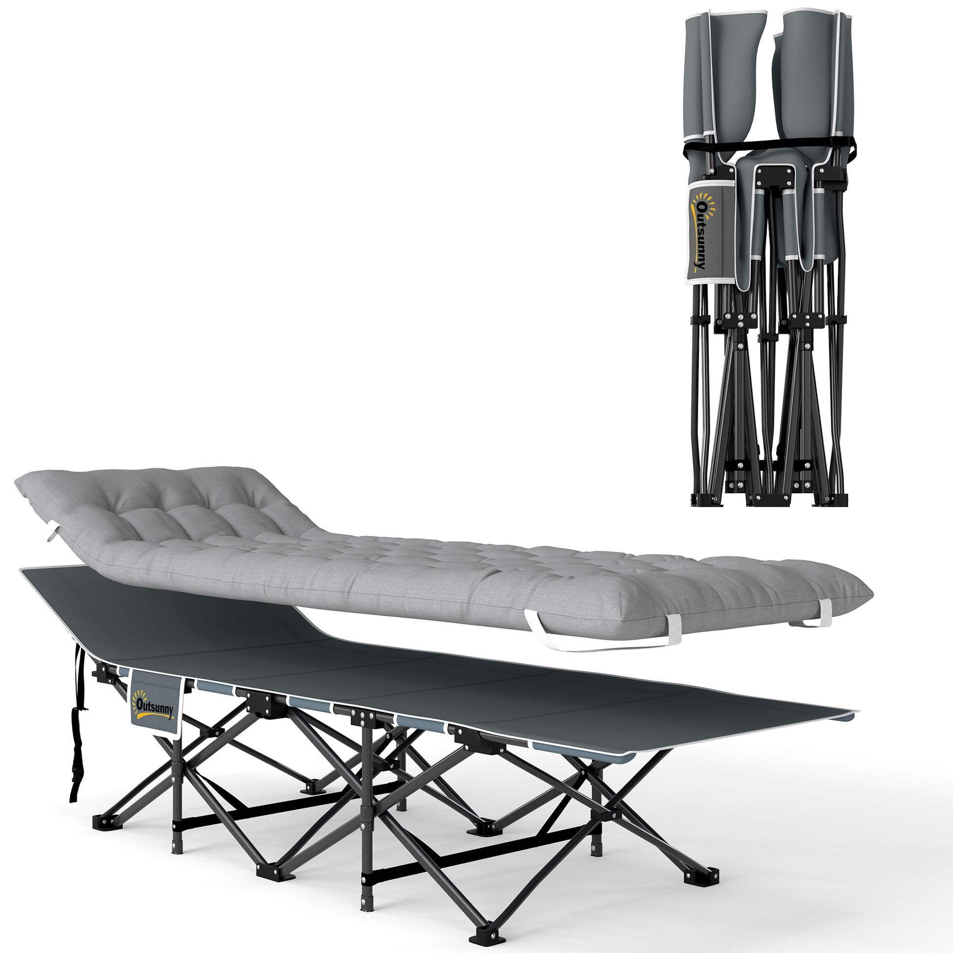 68cm Wide Folding Bed, Camping Cot for Adults with Mattress