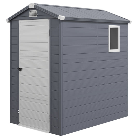 4.4ft x 6.2ft Aluminium Frame and Plastic Wall Shed, with Foundation