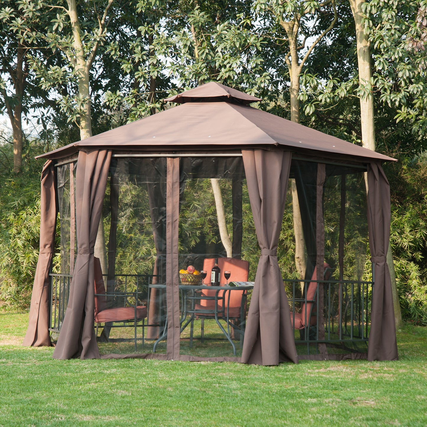 3 x 3(m) Hexagon Gazebo Patio Canopy Party Tent Outdoor Garden