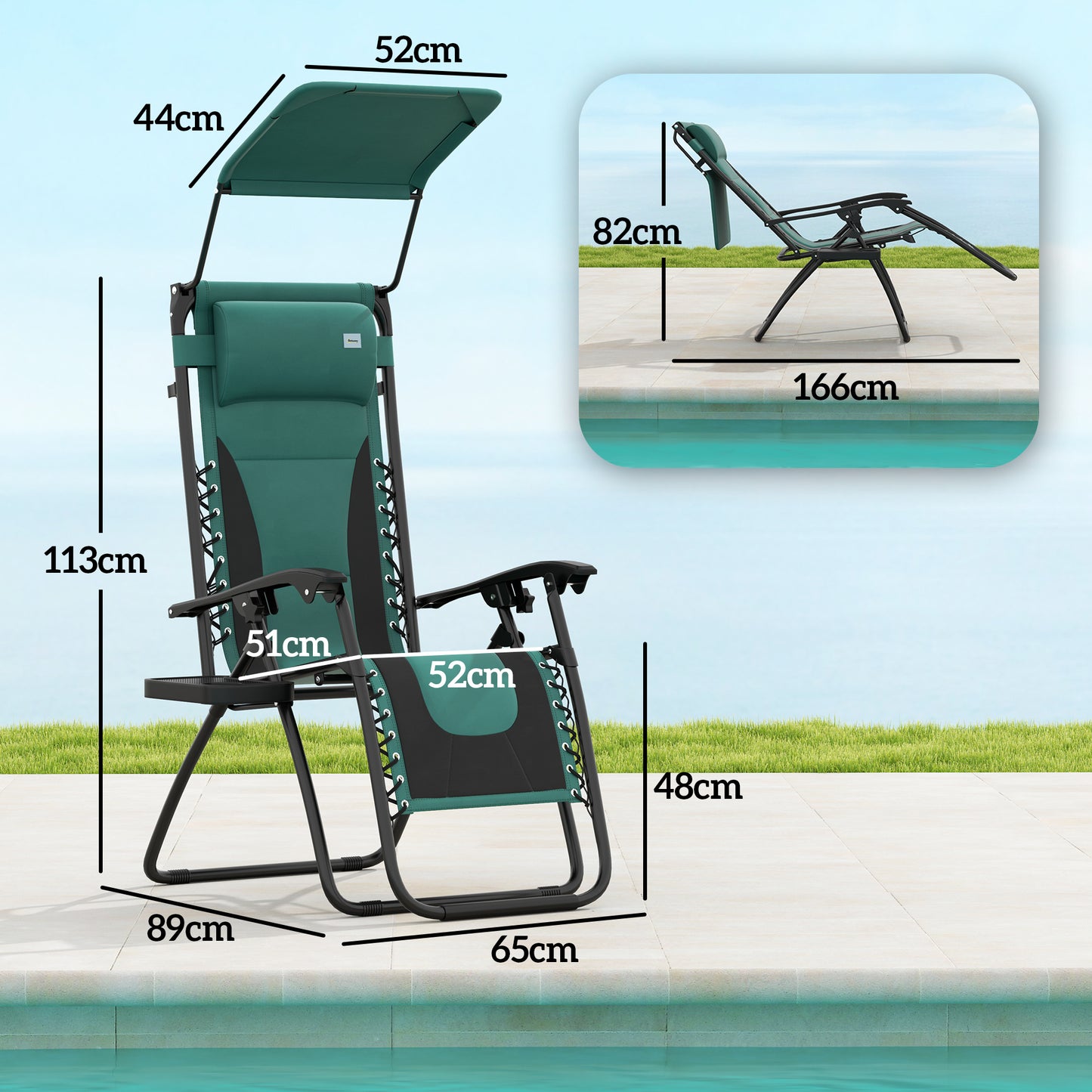 Zero Gravity Lounger Chair Set of 2