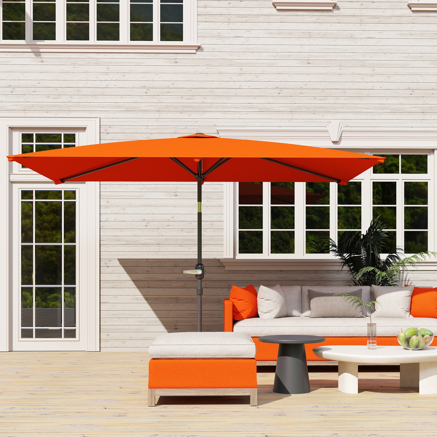 3x2m Garden Parasol Umbrella with Aluminium Pole, Tilt and Crank