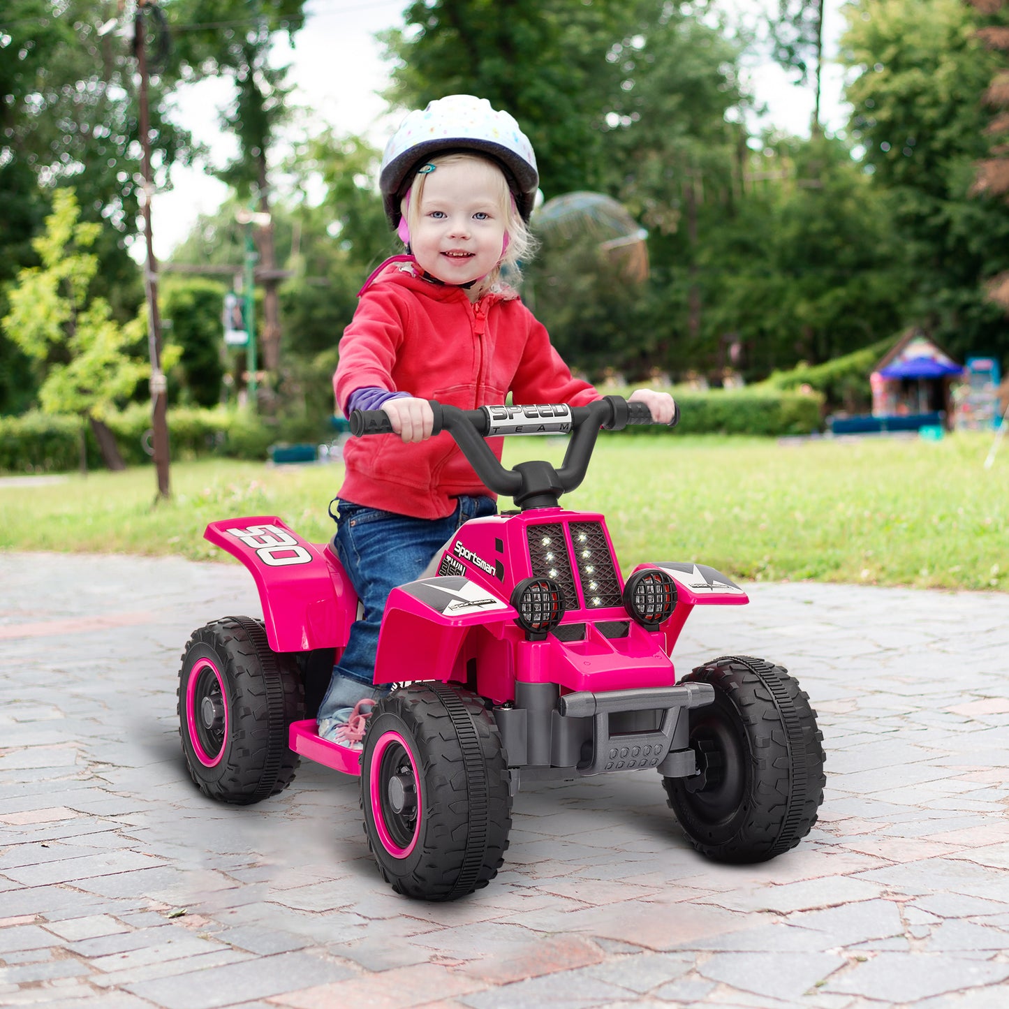 6V Electric Quad Bike for Kids, Ride On ATV w/ Forward/Reverse