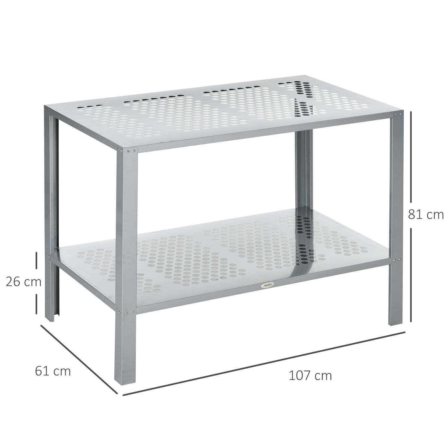 2-Tier Plant Stand, Corner Plant Shelf for Outdoor