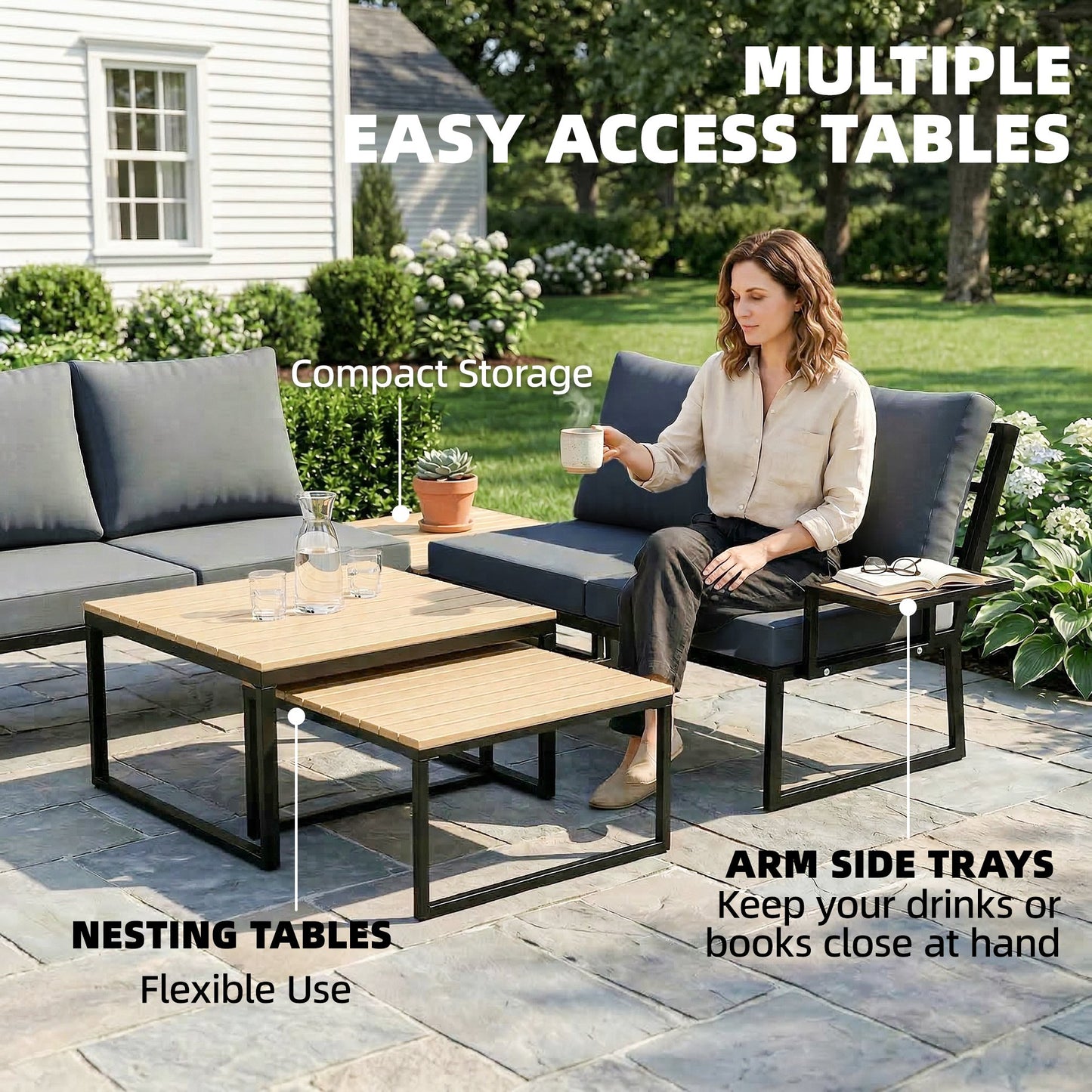 4 Seater Metal Garden Furniture Set