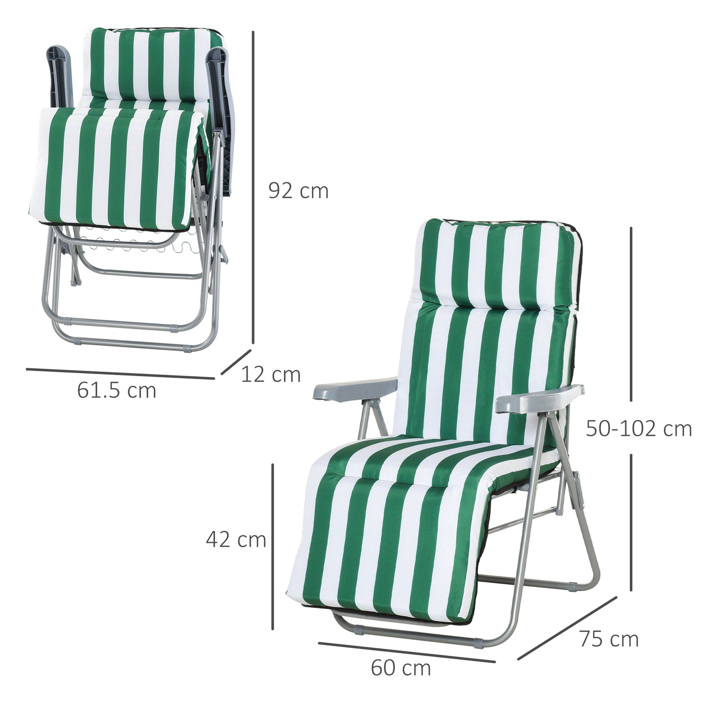 2 Pieces Outdoor Sun Lounger Set with Cushions