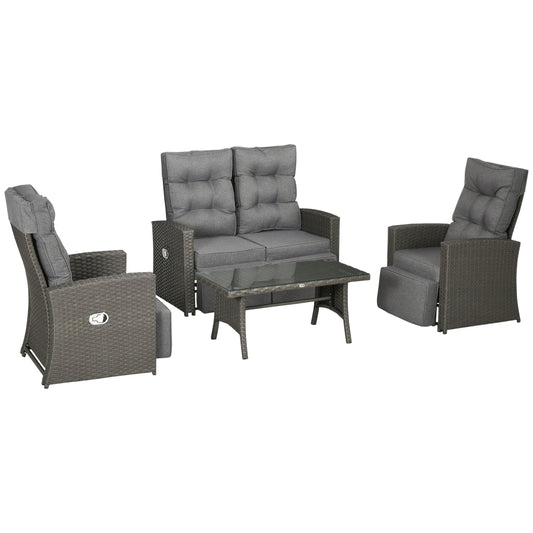 4 Piece Rattan Garden Furniture Set Outdoor Sofa Sectional Set