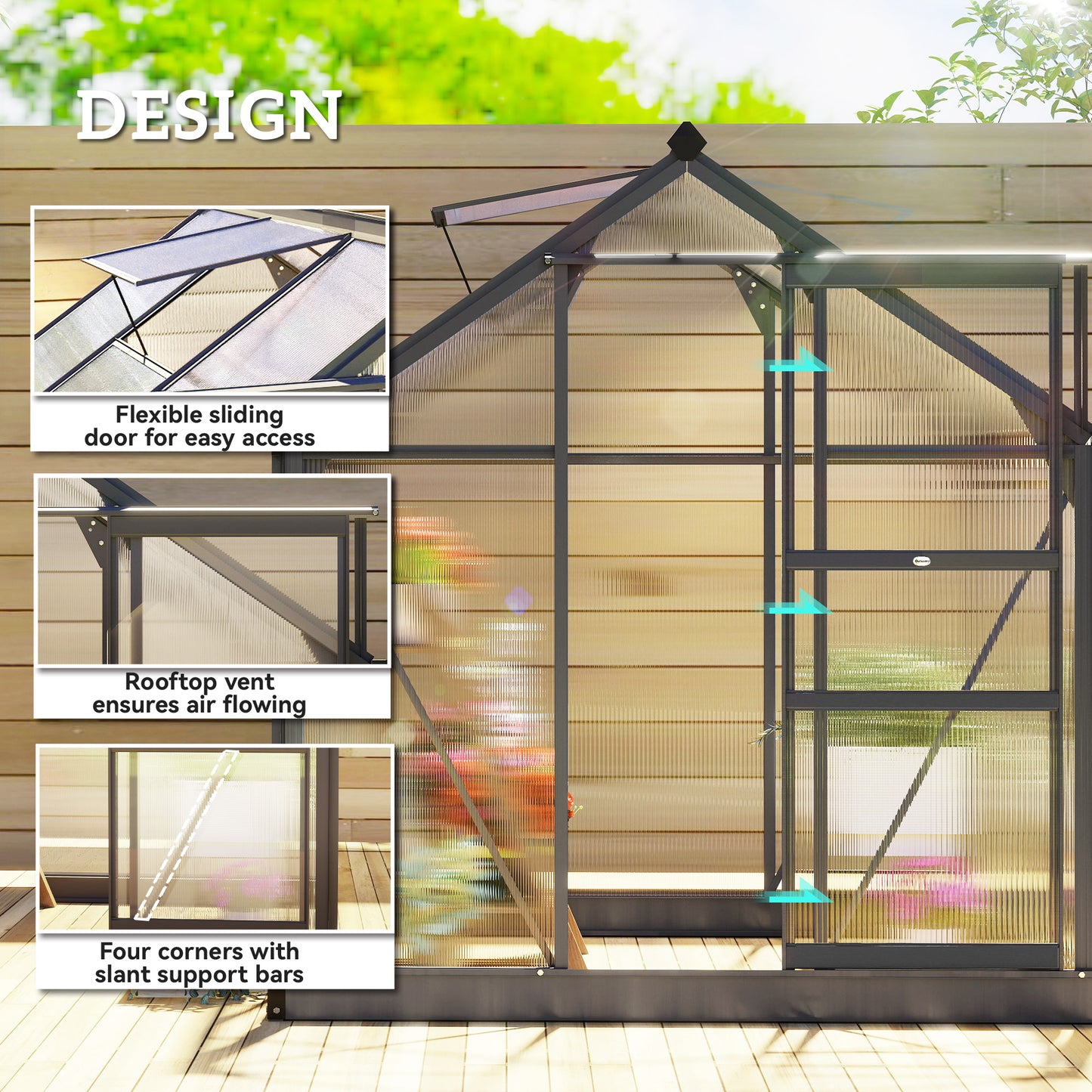 6 x 6ft Polycarbonate Greenhouse (1)